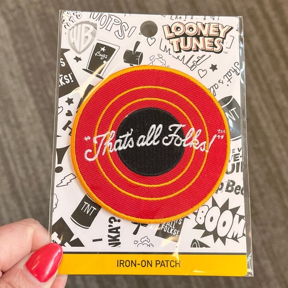 Loungefly Looney Tunes "That's all Folks!" Patch Round Embroidered Iron On New - Picture 2 of 3